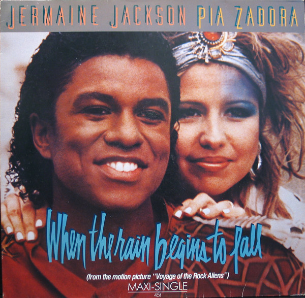 Jermaine Jackson, Pia Zadora — When The Rain Begins To Fall vinyl record cover